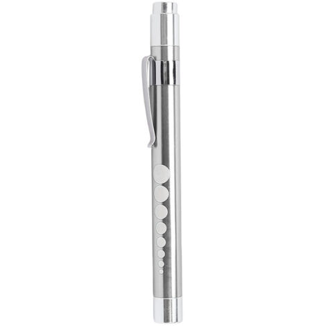 Lampe de poche LED médicale en alliage d'aluminium, tête concave pour examen de la gorge, couleur argentée