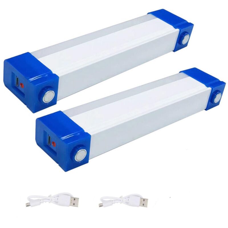 Lampe de poche LED rechargeable, lampe de camping USB portable avec crochet, lampe de secours LED rechargeable, 2 pièces, version pilote, 30 W.
