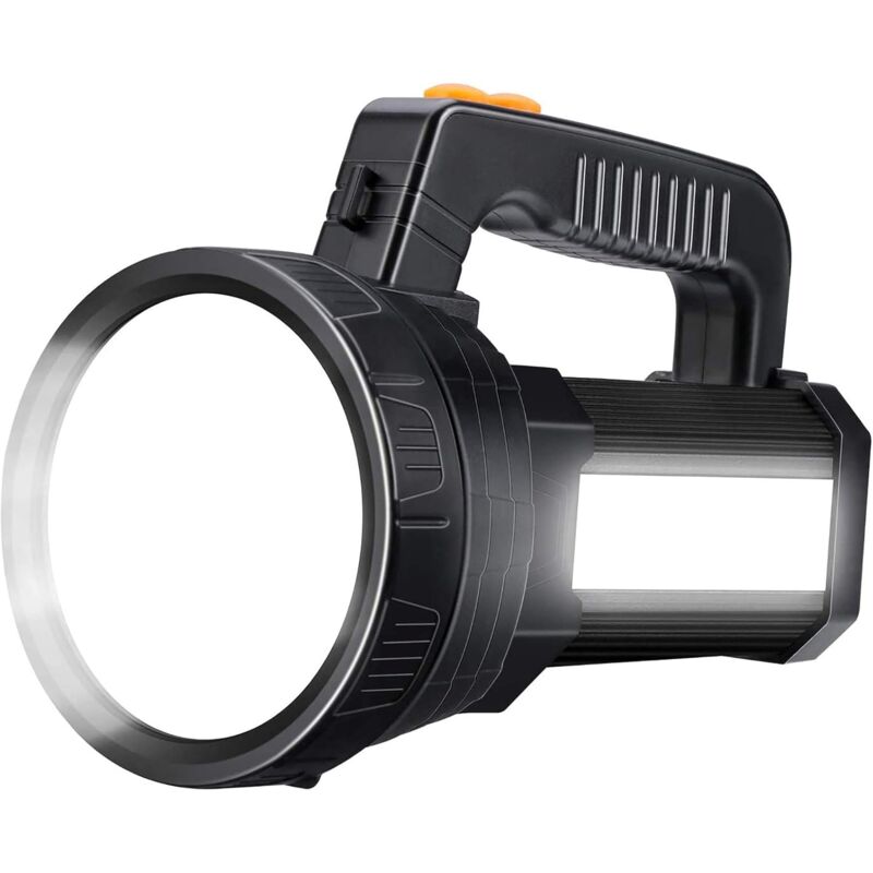 Lampe de poche led rechargeable super lumineuse de 15 000 lumens avec 6 modes d'éclairage, lampe de poche led étanche pour le camping d'urgence (noir)