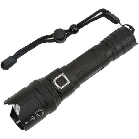 Lampe de Poche LED Rechargeable USB Zoomable 5 Modes pour Randonnée Camping et Urgence
