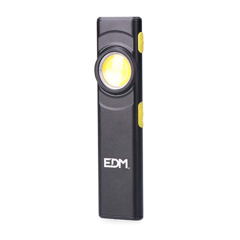 Lampe de poche LED ultra mince en aluminium, 5W, 8 modes, IP44 EDM 36113