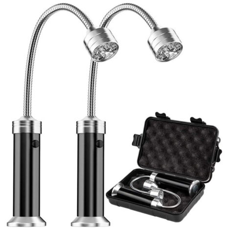 Lampe de poche magnétique pliable à 9led, 2 pièces, tuyau d'éclairage pour barbecue, lampe de travail pour réparation, lumière d'aspiration magnétique