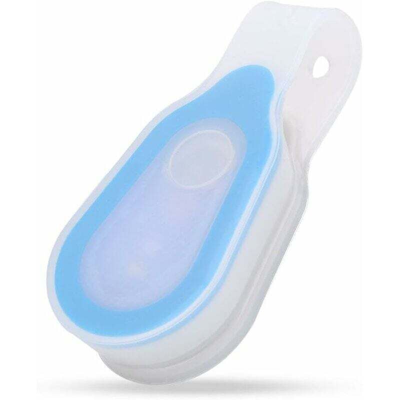 Lampe de Poche Mains Libres, Lumière de Sécurité Fixation de Sécurité pour Lampe de Poche en Silicone pour Eclairage de Nuit à LED avec Clip bleu