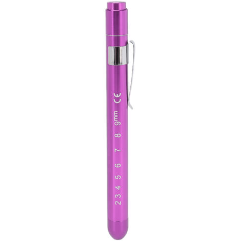 Lampe de poche médicale LED violette pour infirmières et médecins, alliage d'aluminium léger.