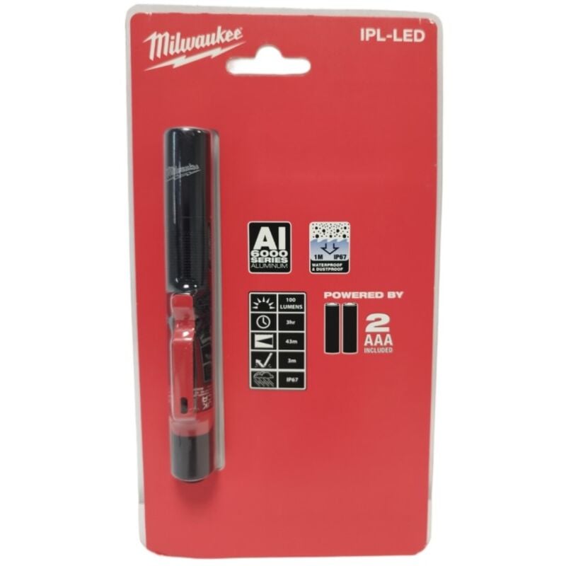 Milwaukee - ipl-led Lampe de poche sur pile 100 Lumens IP67 - 4933459440