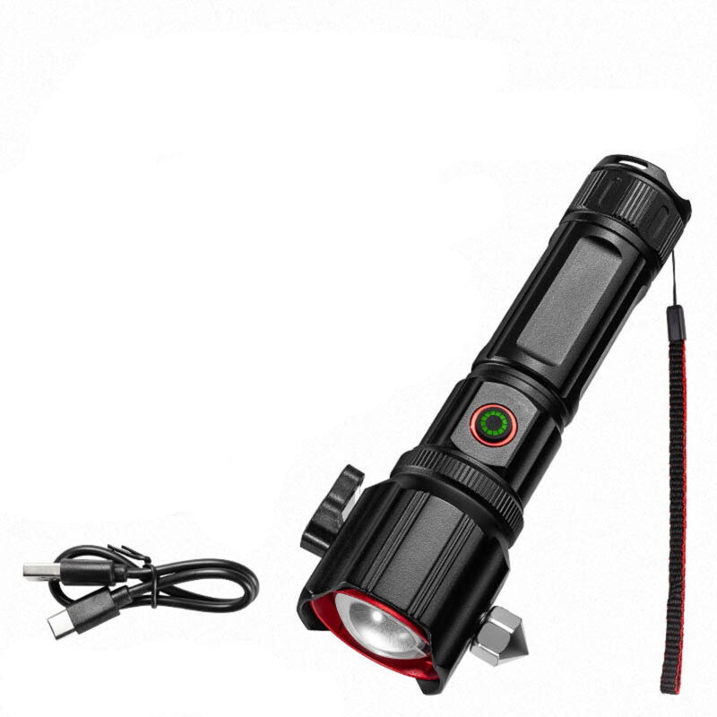 Feiyue - Lampe de poche multifonction rechargeable avec verre transformable, chargeur de téléphone, lampe de poche led pour voiture