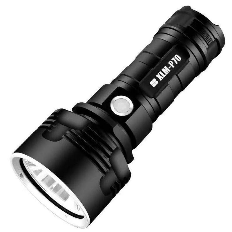 Lampe de poche p70, 30 000 à 100 000 lumens, lampe de poche led haute puissance, ultra lumineuse, étanche, XLM-P70 50 w, lampe de poche à 3 modes,