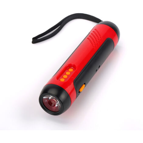 Lampe de poche portable à manivelle avec alarme radio FM 1800 mAh générateur LED pour la maison, le camping, la randonnée