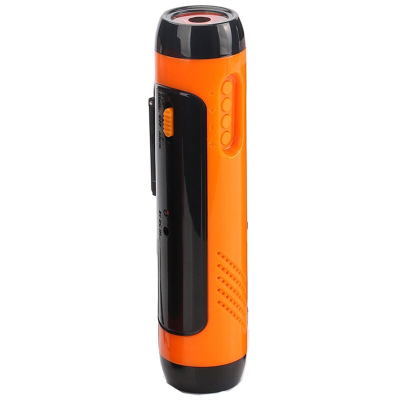 Aougo - Lampe de poche portable à manivelle avec alarme radio fm 1800 mAh générateur led pour la maison, le camping, la randonnée(Jaune)