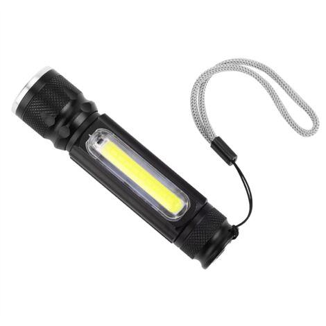 Lampe de poche portable T6 LED Petite lampe de poche télescopique étanche Zoom 4 modes Torche d'extérieur