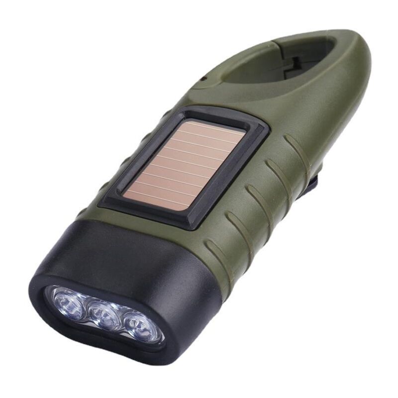 Fei Yu - Lampe de poche rechargeable à manivelle, lampe de poche led solaire