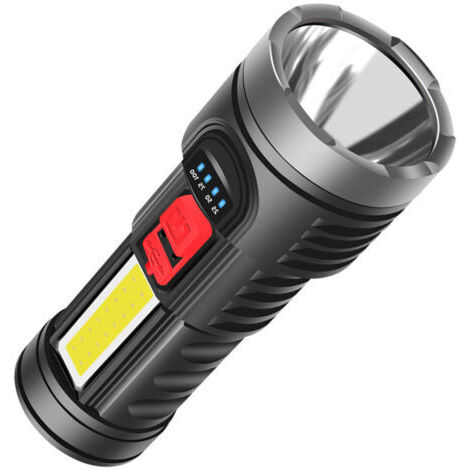 Lampe de poche rechargeable USB lumière douce lumière latérale pour la randonnée, la pêche, le camping en plein air