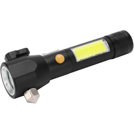 Lampe de Poche Rechargeable USB Résistante à l'Eau, 5 Modes d'Éclairage, Alliage Léger pour Randonnée et Urgence