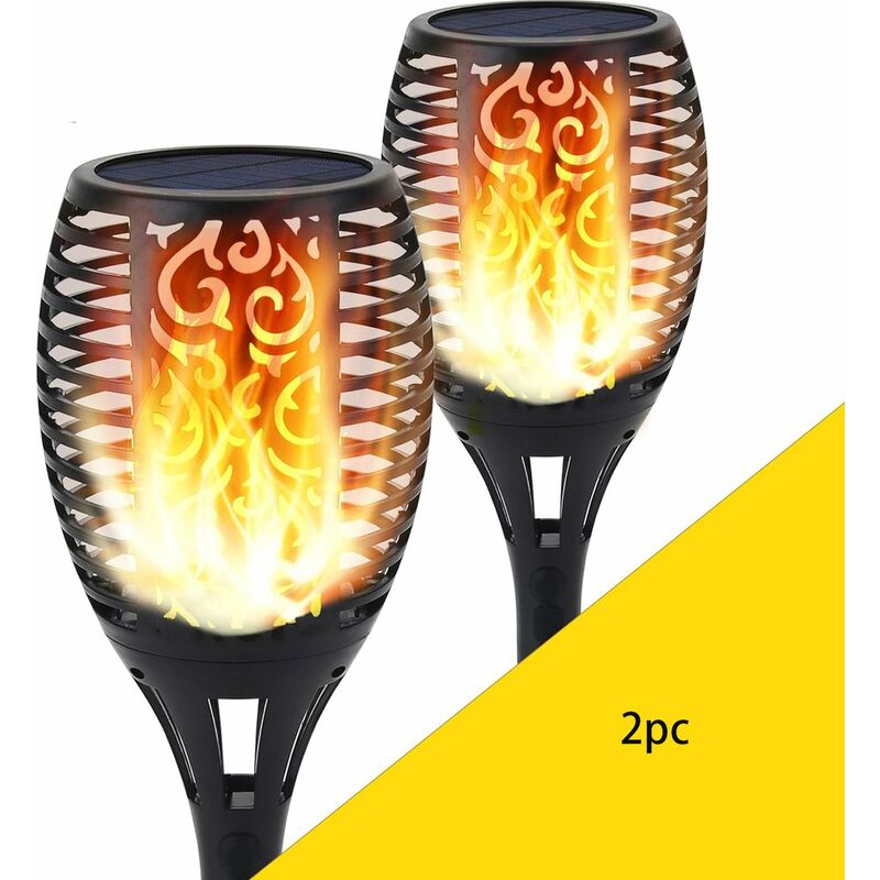 Choyclit - Lampe de poche solaire 12 led 2PC, lampe de poche solaire étanche IP65, lumière stroboscopique solaire pour chemin, lumière décorative