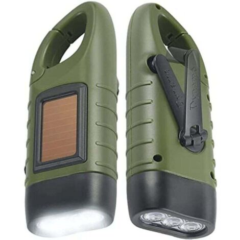 Lampe de Poche Solaire Lot de 2 Torche LED Solaire & Manivelle Flashlight Rechargeables Les Activité en Plein Air Lampe d'urgence