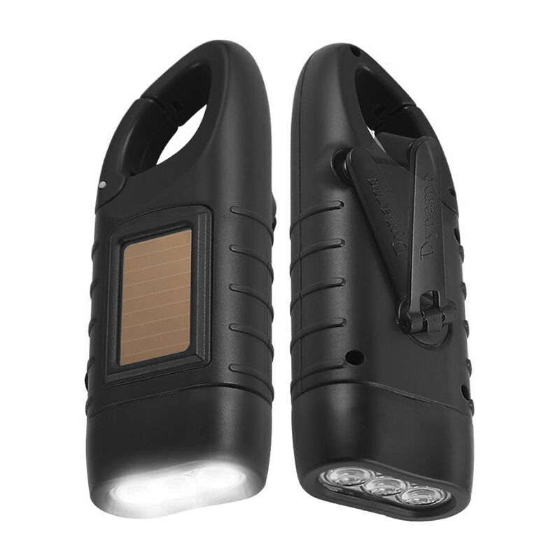 Lampe de Poche Solaire Lot de 2 Torche LED Solaire & Manivelle Flashlight Rechargeables Les Activité en Plein Air Lampe d'urgence [Classe énergétique