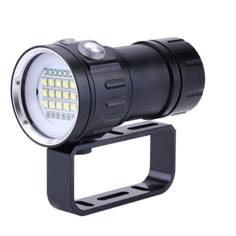 Lampe de poche sous-marine, IPX8 18000lm 500M Étanche Led lampe de plongée Lampe de poche Camp Prise de vue sous-marine