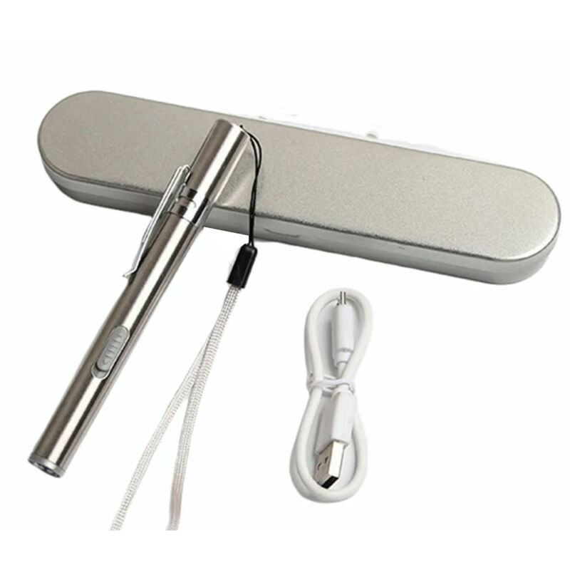 Lampe de poche stylo USB rechargeable 60LM, acier inoxydable, clip de poche, pour infirmières et professionnels de santé