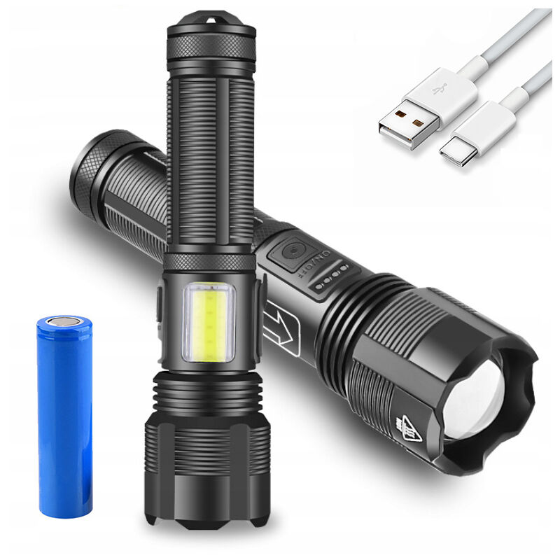 Torcia tattica LED Black Sniper a 6 modalità