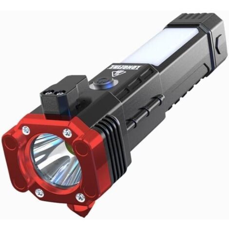 Lampe de poche tactique LED multifonction rechargeable - Noir - Torche - 400m - 8 modes - 200 min d\'autonomie