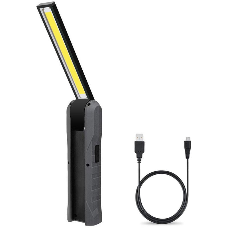 Lampe De Poche Usb Pliable Portable 4 Modes Lampe De Poche Cob Torche Led Magnetique Rechargeable Flexible Pour Garage Mecanicien Auto Voiture Camion