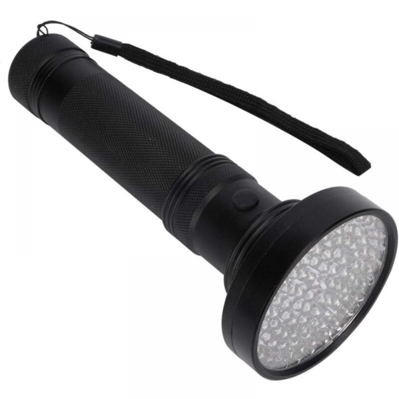 Lampe de poche UV 100 LED (noire), lampe de poche fluorescente pour la détection de billets de banque, de masques cosmétiques