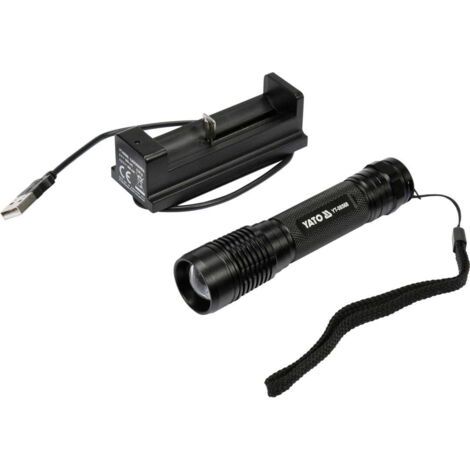 LAMPE DE POCHE YATO EN MÉTAL AVEC DIODE RECHARGEABLE CREE
