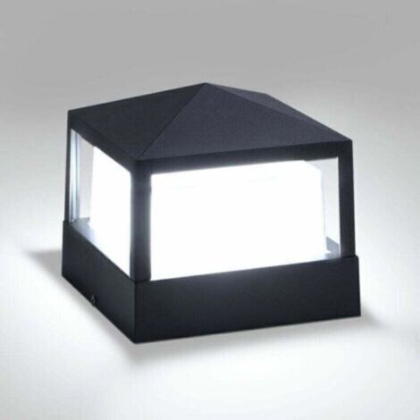 Lampe de poteau extérieure IP65 en aluminium – TRIME – Blanc froid, énergie A++, idéale pour entrée, jardin ou clôture