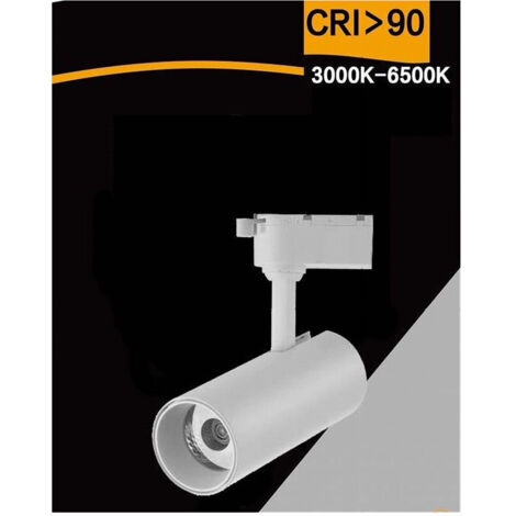 Lampe De Projecteur à Led Pour La Piste Monophasée 30w Cct Ip20 Blanc Black Sl-30w-3c       Blanc