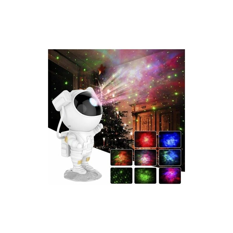 Lampe de projection astronaute - Robot - Ciel étoilé - led - Avec télécommande et minuteur - Décoration intérieure - Pour Noël et chambre à coucher