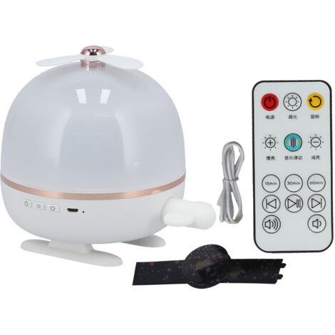Lampe de Projection LED 3D Rotative à Télécommande, Motif Gypsophile, Alimentation USB pour Maison
