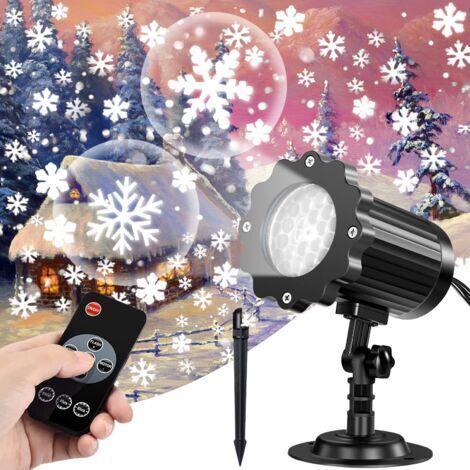 Lampe de projection LED Projecteur de flocon de neige de Noël extérieur Lumières IP65 Lampe de projecteur de flocon de neige étanche avec télécommande pour bar de jardin de fête de mariage de Noël int