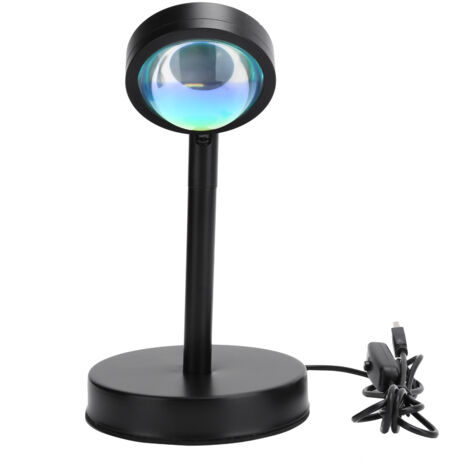 Lampe de Projection Solaire Rotative à 180° avec Alimentation USB, Lumière Nocturne Ambiance Couchant
