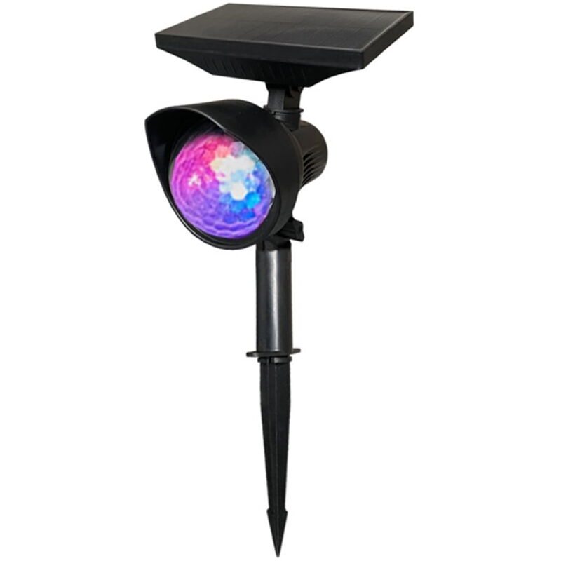 Feiyue - Lampe de projection solaire rotative en cristal pour extérieur, éclairage de scène, pelouse, paysage, couleur