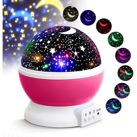 Lampe de Projection Veilleuse Bébé Etoile Projection Lumière Enfant Lampe Chevet Avec 360 Degrés De LED Pour Cadeau Bébé Anniversair
