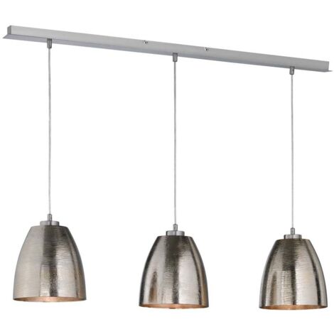 Lampe de salle à manger suspension lampe suspendue 3 lampes E27 argent antique L 107 cm