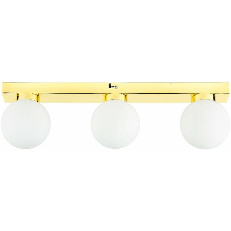 Licht-erlebnisse - Lampe de salle de bain pour mur et plafond à 3 flammes blanc or star