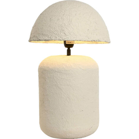Lampe de salon champignon élégante en papier mâché - Blanc pur élégant