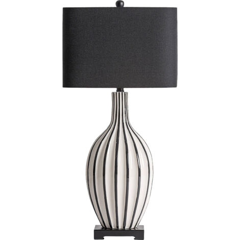 Lampe de salon classique en céramique blanche finition vieillie - Blanc finition vieillie