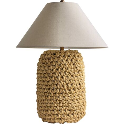 Lampe de salon contemporaine en corde finition vieilli sable - Sable vieilli naturel
