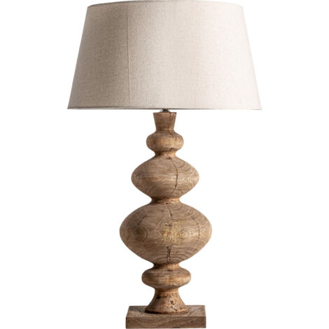 Lampe de salon en bois de manguier style colonial marron naturel - Marron bois naturel