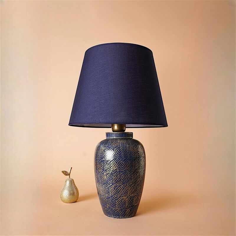 Lampe de salon moderne bleue avec motifs dorés KARS Lampe de salon moderne bleue avec motifs dorés KARS