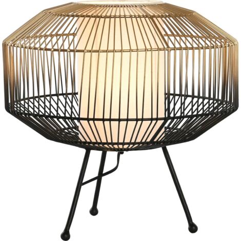 Lampe de salon noir et doré au design élégant - Noir intense avec finitions or
