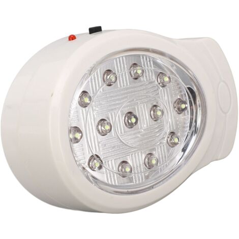 Lampe de secours LED rechargeable 2W, lumière blanche froide, 2 modes, économique, pour pannes de courant, prise européenne 110‑240V