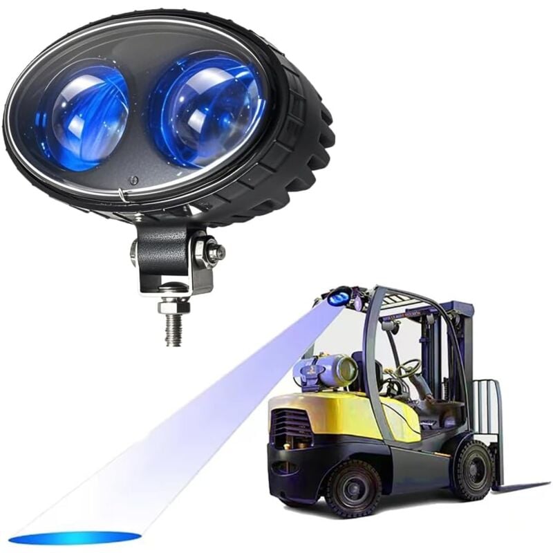 Lampe de sécurité LED 8 W pour chariot élévateur - Lumière bleue - Lampe d'avertissement pour fourche, entrepôt, fourche, camion, sécurité piéton