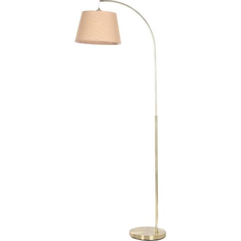 Lampe de sol bambou métal doré style glam ambiance chaleureuse - doré effet bambou beige naturel