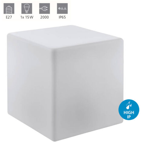Lampe de sol Bottona Blanc L: 30cm H: 30cm avec câble + prise IP65