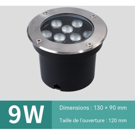 Lampe de sol LED encastrée étanche extérieure IP65, spot enterré pour jardin pelouse terrasse
