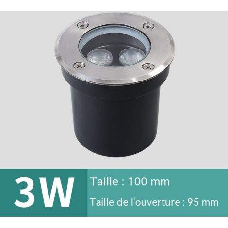 Lampe de sol LED encastrée étanche extérieure IP65, spot enterré pour jardin pelouse terrasse