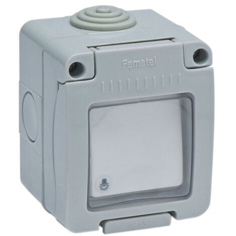 LAMPE DE SURFACE LUMINEUSE BOUTON POUSSOIR ETANCHE IP55 - 10 AMP